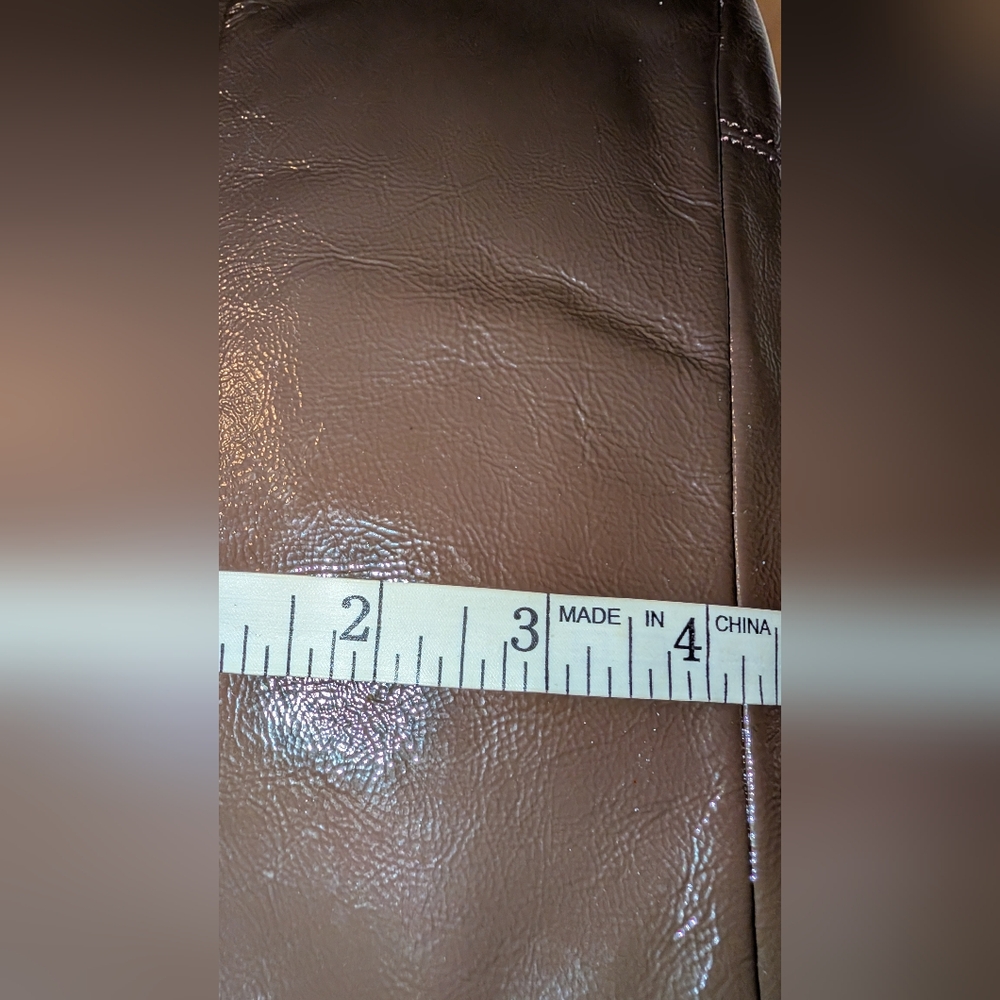 Coach Gallery Patent Leather Zipper Pocket Satchel Shoulder Bag Brown GUC - Picture 11 of 16